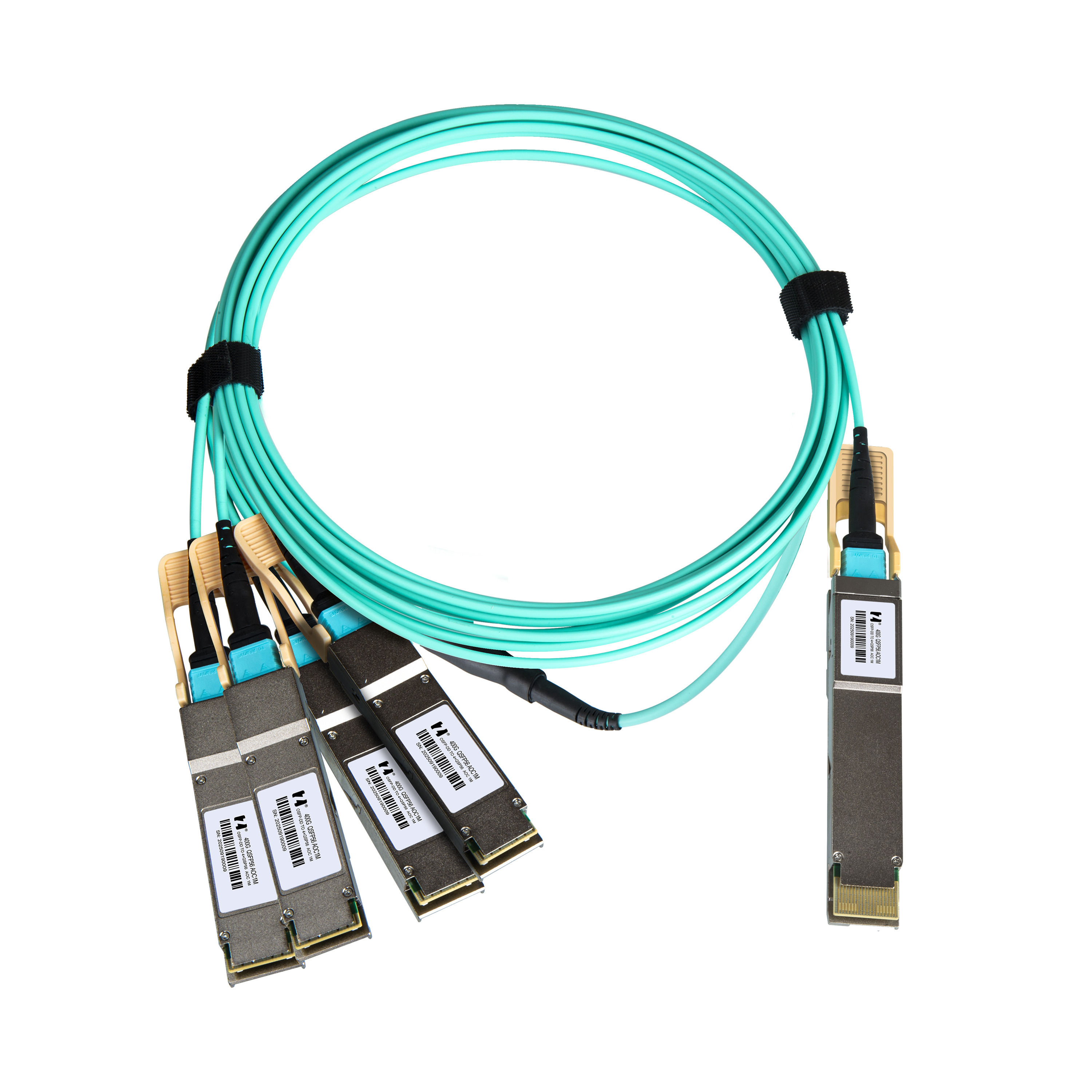 鸿章400G-AOC高速传输QSFP56DD to 4xQSFP56多模直连光缆超算IB